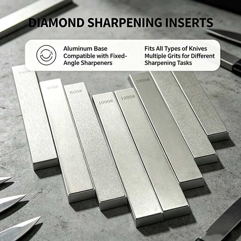 Aluminum Alloy Blank Diamond Sharpening Stones Set 9 Grits 240-3000 for Guided Systems Multi-Blade Utility Knife Sharpening Kit