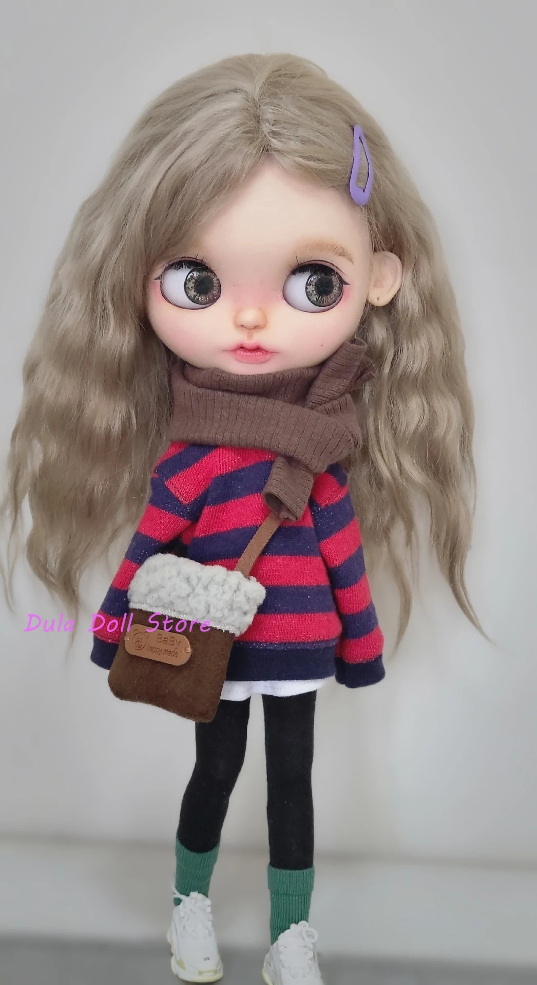 

Dula Doll Clothes Dress Urban striped sweatshirt pantyhose set Blythe Qbaby ob24 ob22 Azone Licca ICY JerryB 1/6 Doll