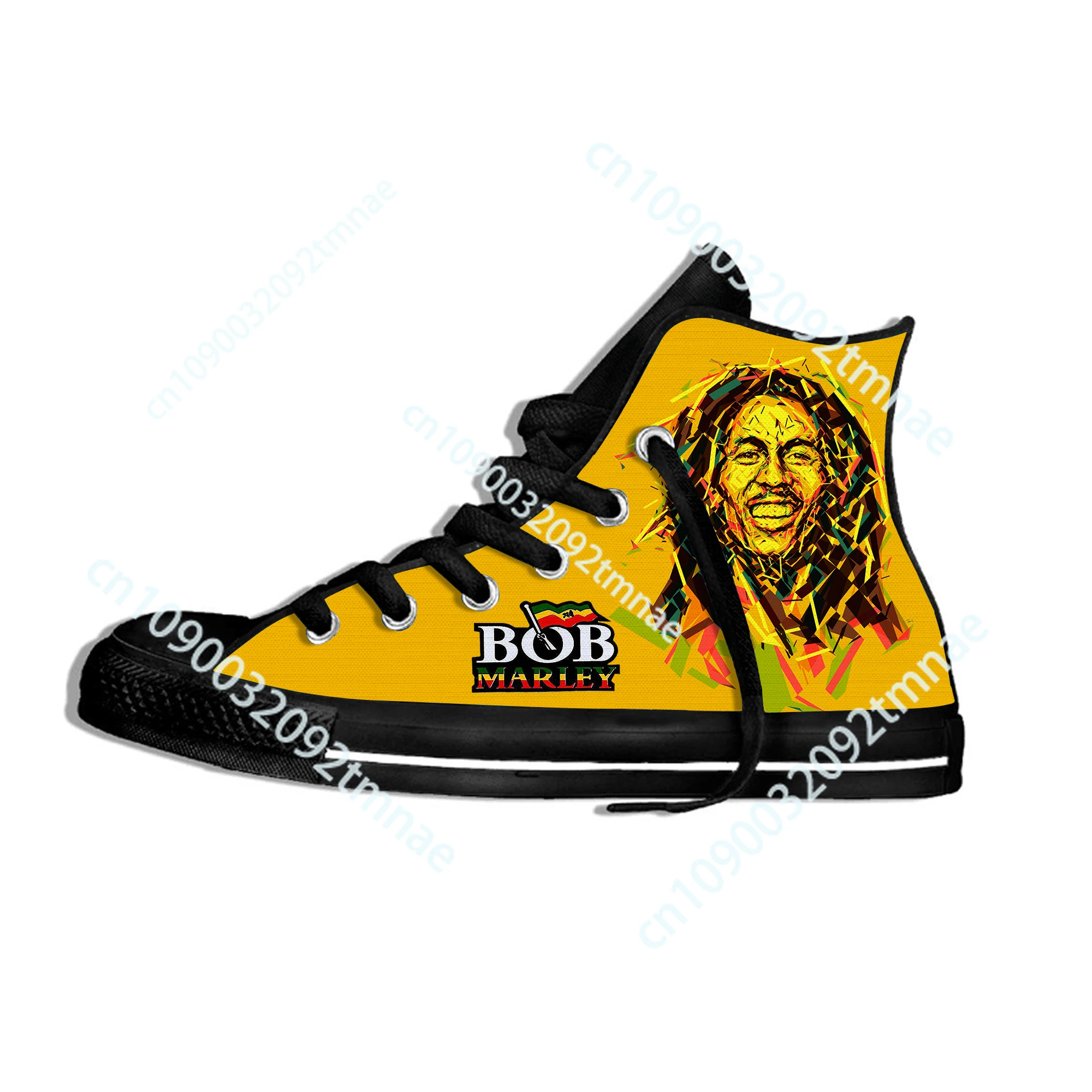 

Hot Summer Legend Bob Marley Reggae Music Novelty Custom Lightweight High Top Canvas Shoes Men Women Casual Breathable Sneakers