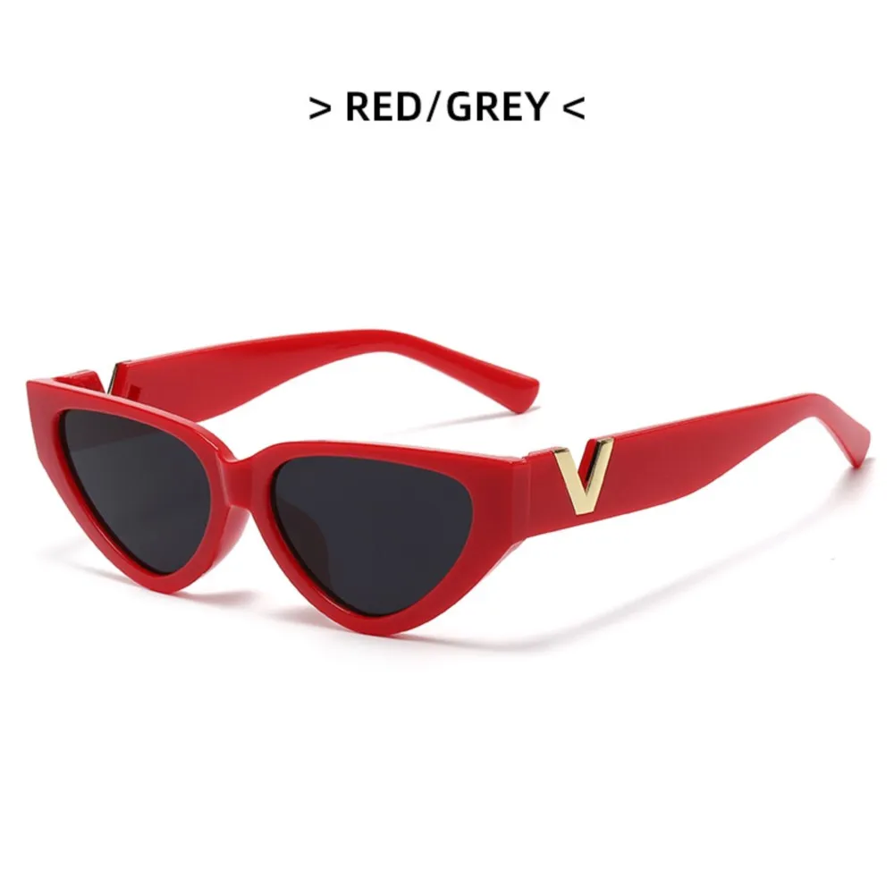 Luxury Glamour Women Brand Sunglasses 2025 New Fashion V Designer Glasses kittenEye Stylish Runway Ladies Eyewear UV400 image 6