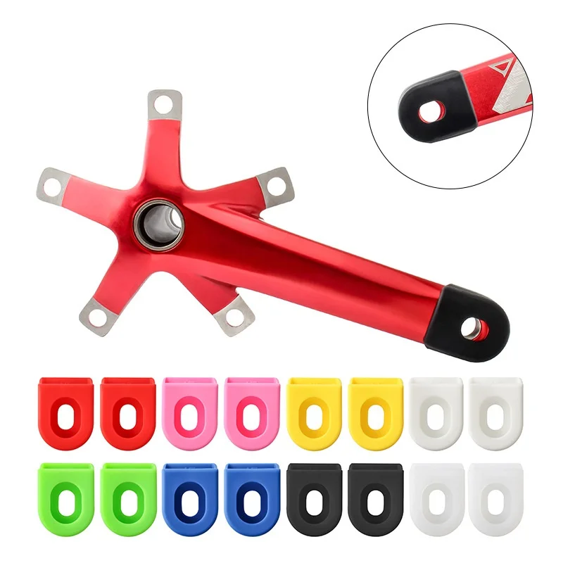 Bicycle Silicone Crank Cover Protector Silicone Sleeve Pedal Crankset Protective Case Mountain Road Bike Cycling MTB Accessories