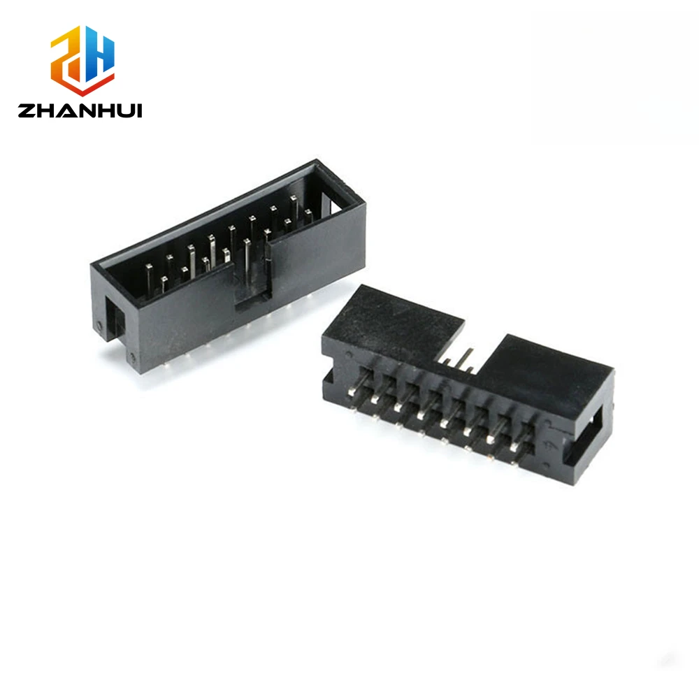 10PCS DC3 2.54mm Pitch Dual Row PCB Header - Male Straight/Right Angle Pin Socket (6P/8P/10P/14P/16P/20P/30P/34P/40P)