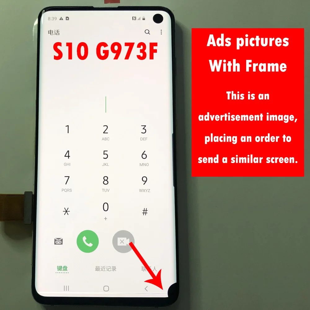 Top! Single Sale With Line Point burn For SAMSUNG S10 LCD G973F G973 No Frame Display Touch Screen Digitizer Assembly
