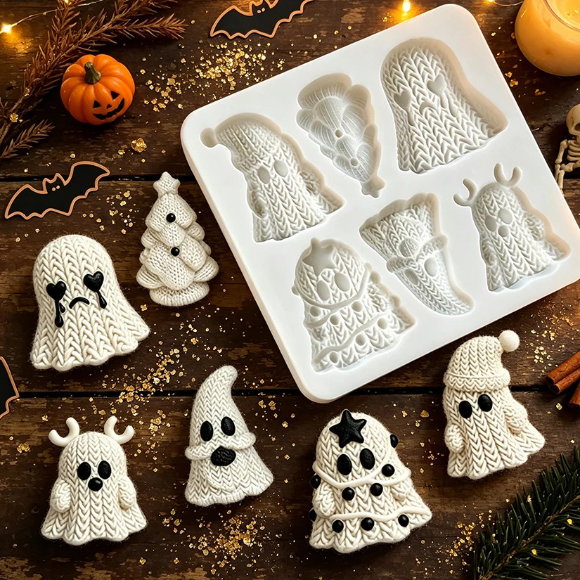 Ghost Halloween Silicone Sugarcraft Mold Resin Tools Cupcake Baking Mould Fondant Cake Decorating Tools