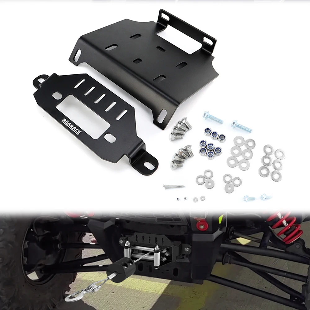 Fit For Polaris General 1000 EPS Deluxe RZR 900 / XP1000 Motorcycle Front Winch Mount Bracket Steel UTV Winch Mounting Plate