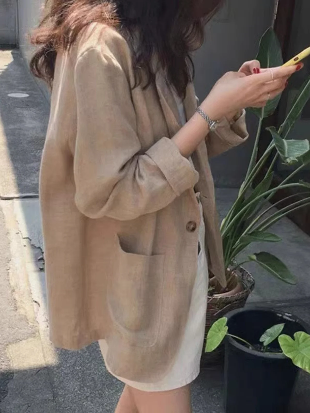 Cotton Linen Suit Jacket Women Loose Casual Design Thin Linen Spring Summer New Style Korean Version Short Outerwear