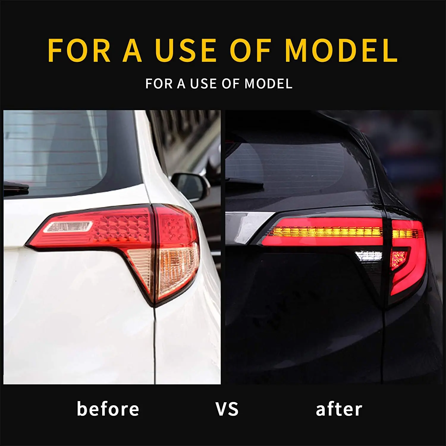LED Taillight for 2014 - 2022 Honda HRV Start-up Sedan Rear Lamps Animation Turn Sequential Signal Tail lights Assembly - Image 4
