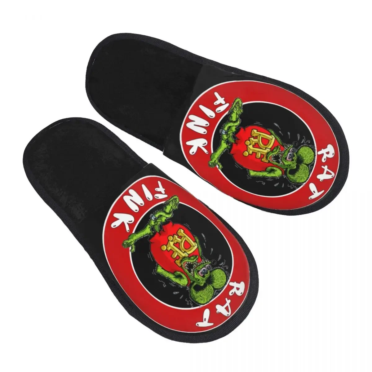 Zapatillas de casa de espuma viscoelástica para mujer, pantuflas suaves y cálidas de dibujos animados de Anime personalizado, Rat Fink