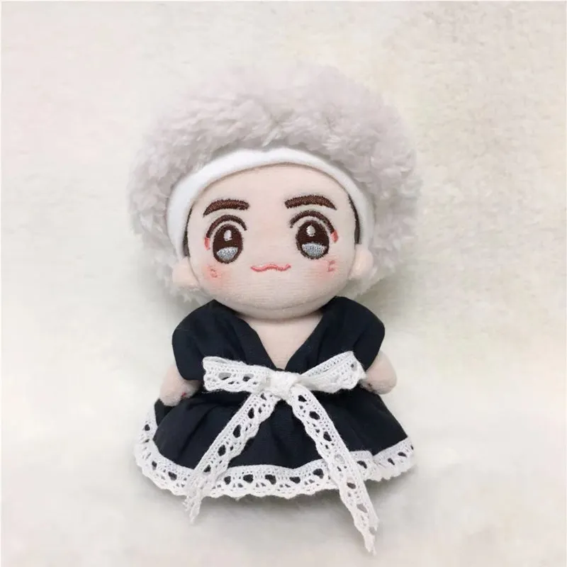 black and white colors 10cm Cotton Cartoon Doll clothes cute nun clothes for 10cm Plush Doll kids Gift Korean Pop COS Set