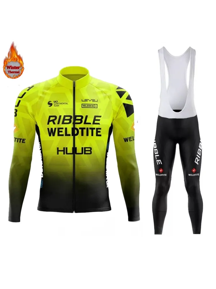 AliExpress rcc huub huub Men New Team Winter Cycling Clothing Ropa Ciclismo Hombre Long Sleeve Thermal Fleece Bicycle Jersey Bib Pants Set Uniform