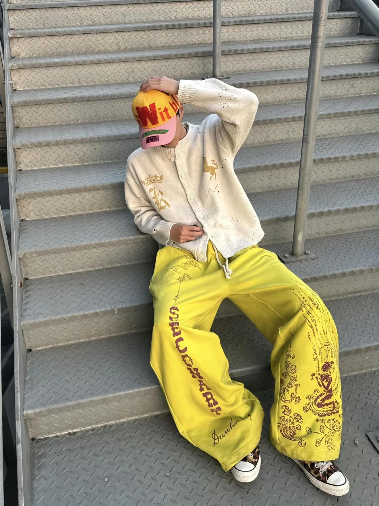 

Мужские повседневные брюки Dunhuang American Sle с эффектом потертости, свободного кроя, винтажные, в уличном стиле, дышащие, из хлопка, прямого кроя