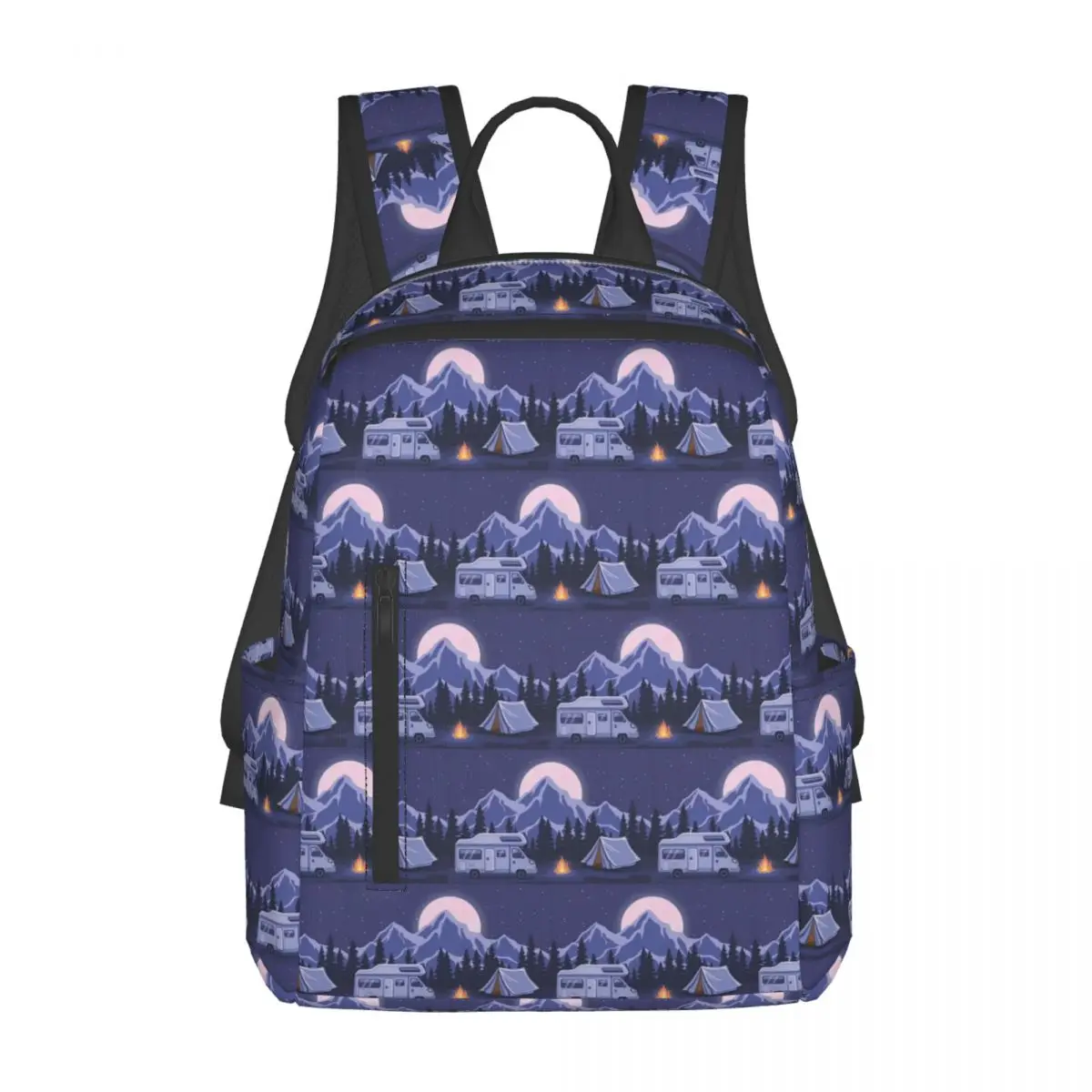 

Happy Campers Backpack Daypack Large Capacity Boys Girls BookBag School Bag Shoulder Bags for Men Women
