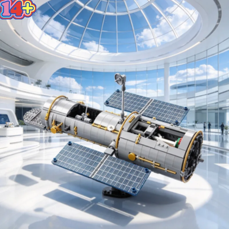 NOUVEAU Ensemble de blocs de construction MOC Satellite d'observation spatiale 1252 pièces, modèle d'assemblage scientifique de bureau, cadeaux d'anniversaire pour adultes