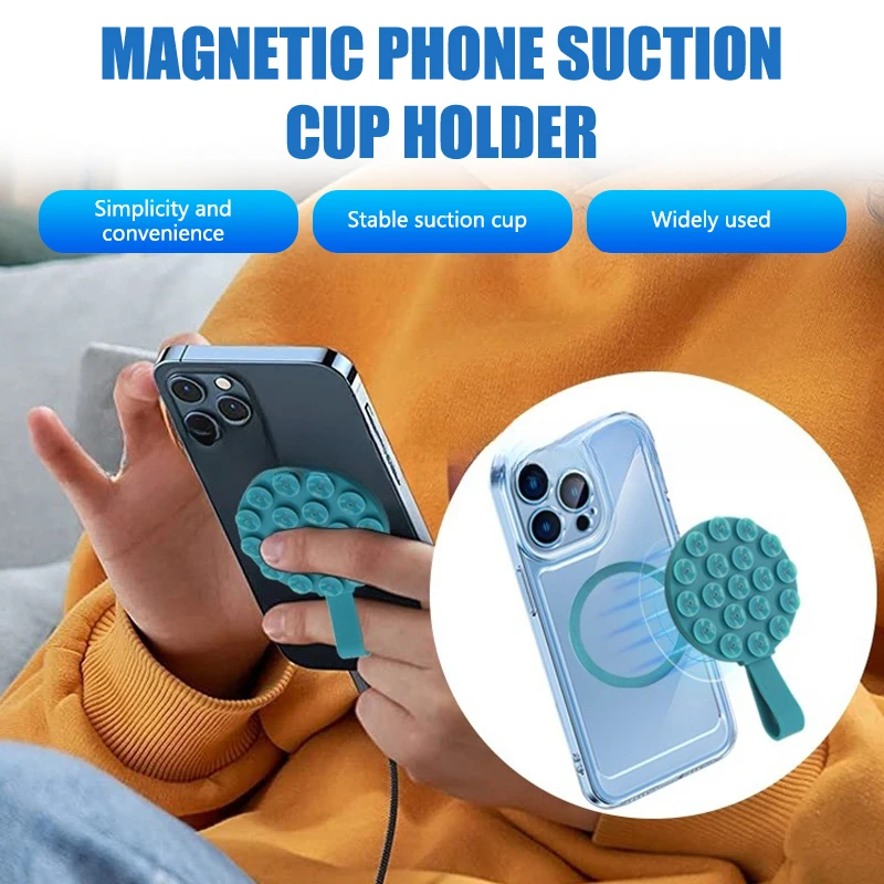 

Магнитный держатель для телефона Magsafe, силиконовая Магнитная настенная подставка на присоске для IPhone 12/13/14/15, универсальный кронштейн