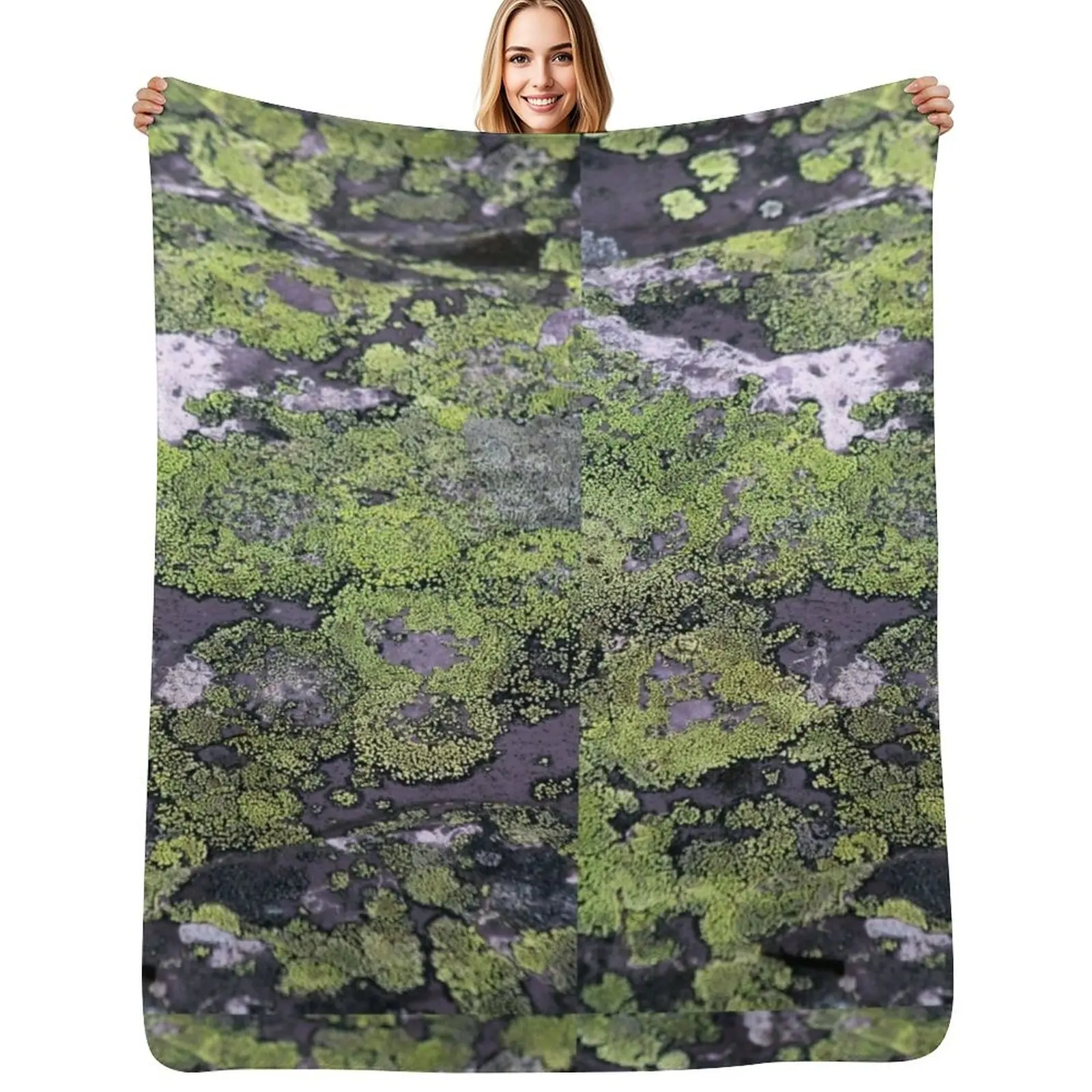 lichen Throw Blanket Compact Warm Blanket for Car Road Trip