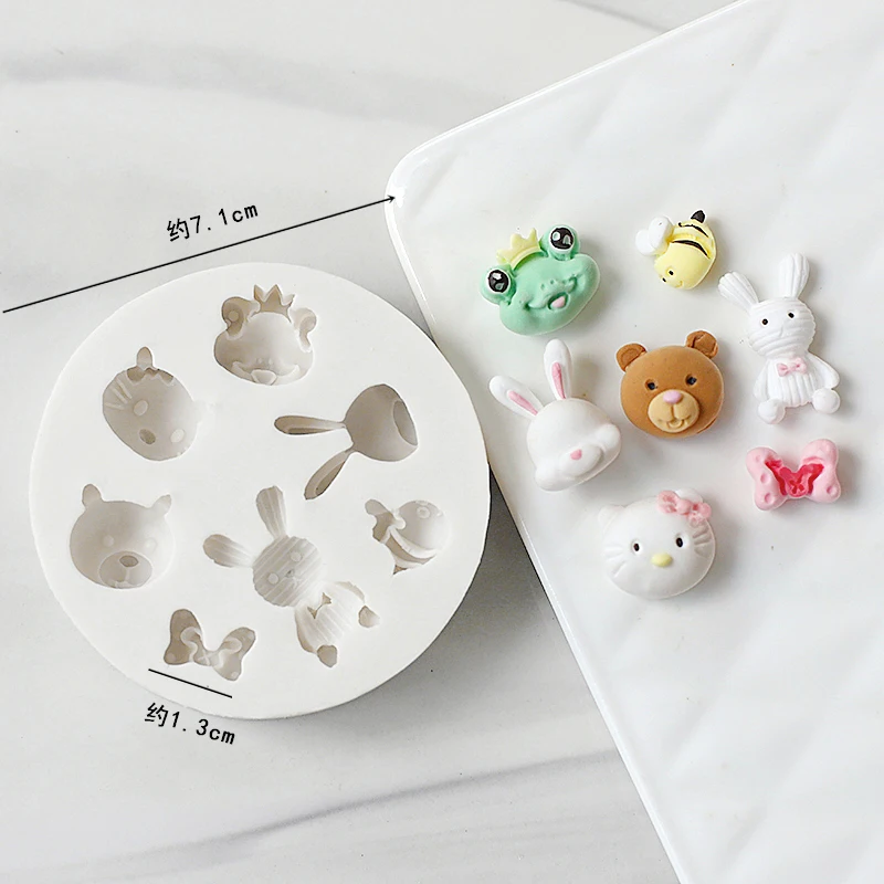 Kinderen Taart Siliconen Mal Bunny Beer Wortel Huis Donut Biscuit Lollipop Crème Fondant Tool Bakken Accessoires Taart Decor