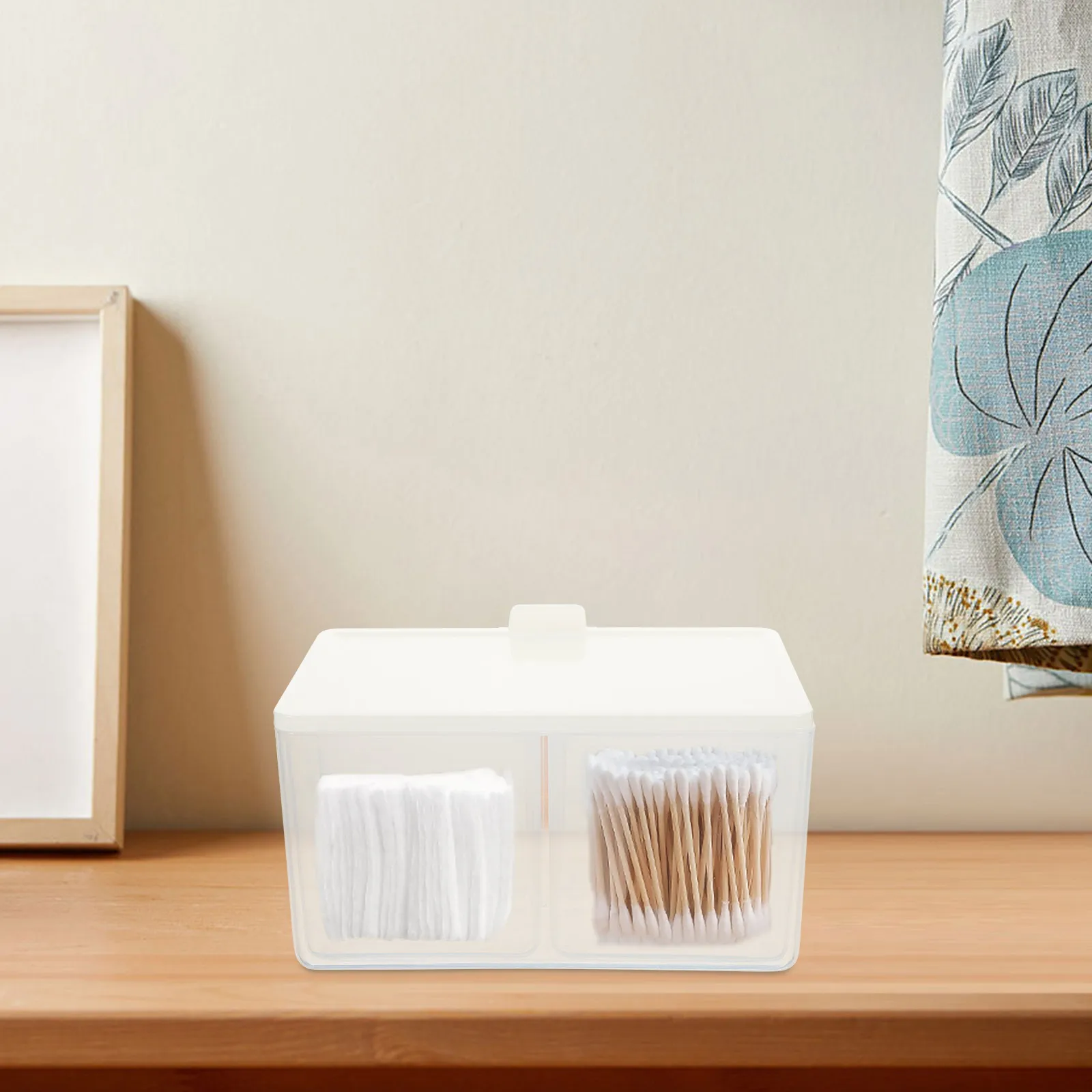 

Waterproof Cotton Swab Storage Box Makeup Pads Organizer Round Container With Lid Desktop Holder Dustproof Moisture