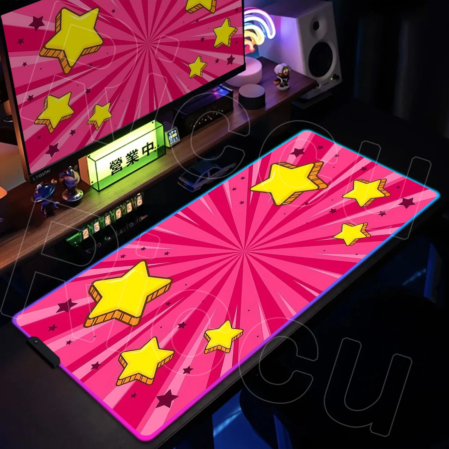 HD RGB 400X900MM visual explosion effect Comics XXL Anime Gamer Mouse Pad Desk Mat Rubber PC Accessories Gaming LED xpansion Mat