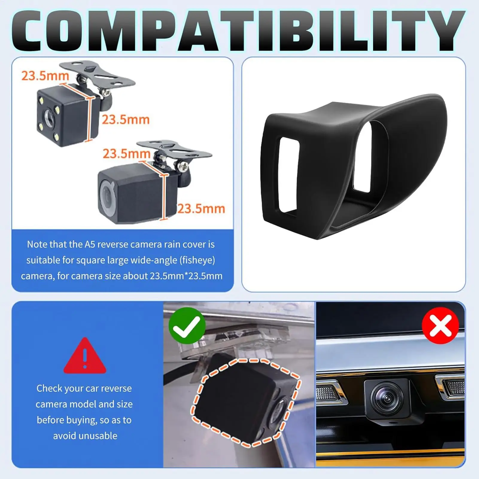 Backup Camera Rain Shield Silicone Portable Universal Shield Rain Backup Camera Cover For Driver Truck RV Vehicle Exterior Snow