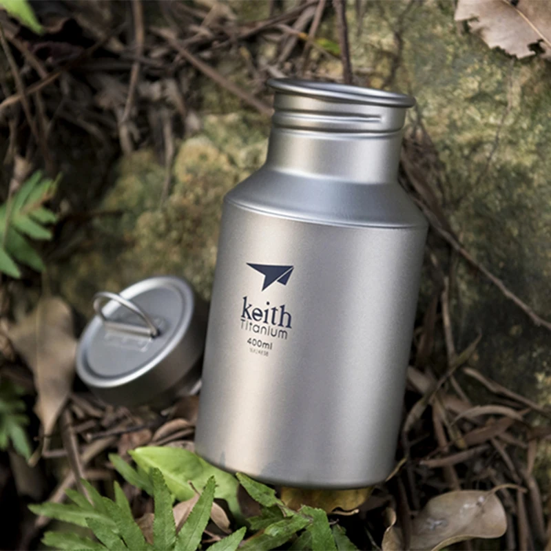 

Keith Titanium Water Bottle 400ml Direct Drinking Portable Outdoor Travel Camping Tableware Sport Kettle Cycing Bottle