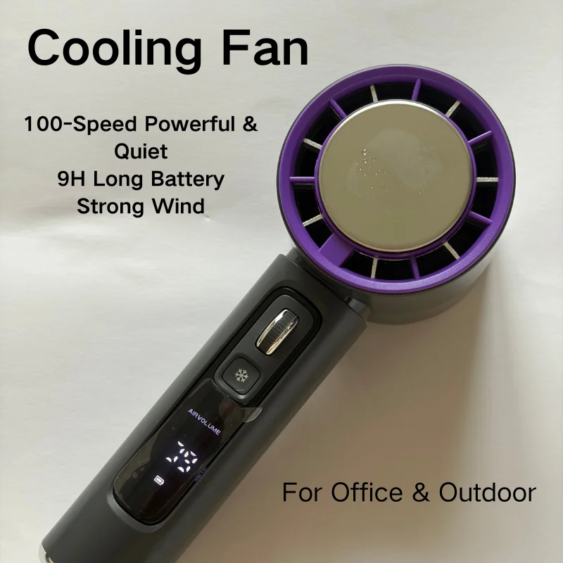

Portable Cooling Fan, 100-Speed Quiet Handheld Fan, 3000mAh Long-Lasting Mini Air Cooler for Travel & Outdoor