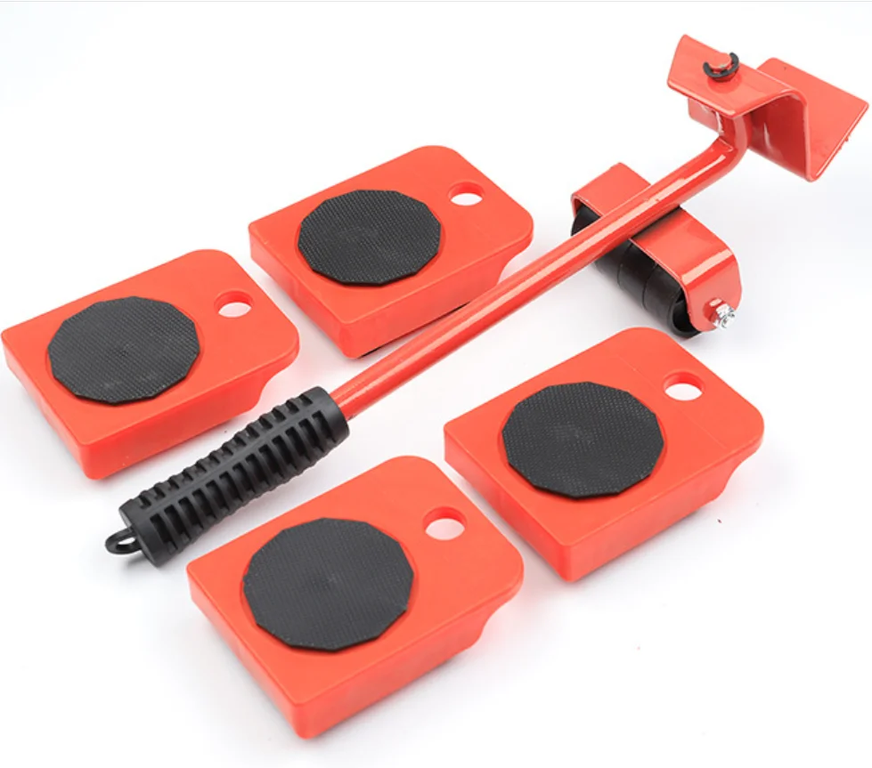 5Pcs Furniture Transport Lifter tool Set Heavy Stuffs Moving w/4 Silders Wheel