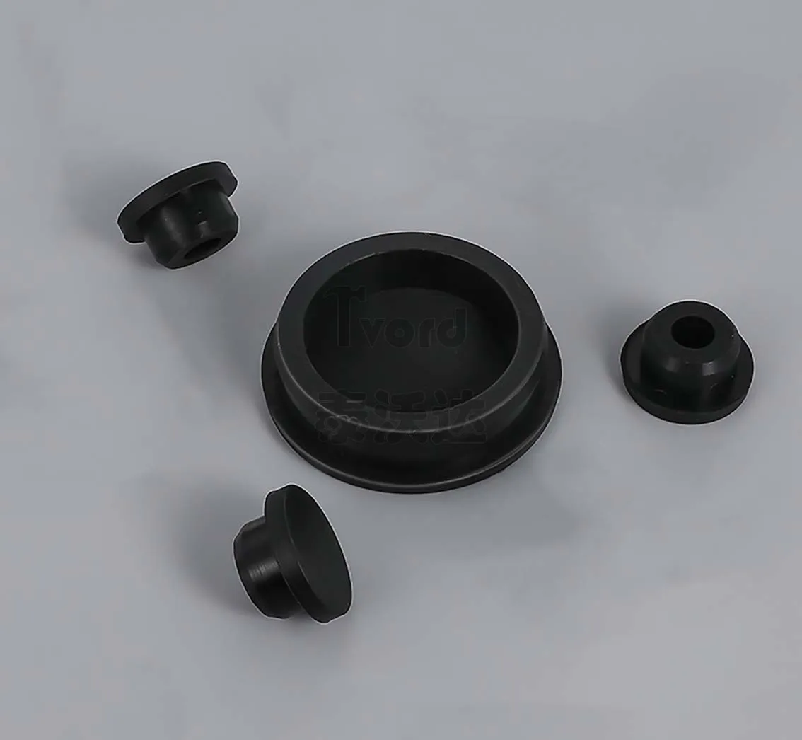 5Pcs T Type Stopper Black Round Silicone Rubber Seal Hole Plugs Blanking End Caps Seal A=6.8mm/7.3mm/7.8mm-14mm