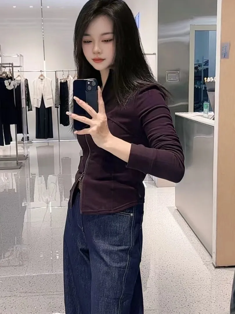 einos-femmes-ort-spor-jaet-2025-hiver-decontracte-sle-fibre-melange-chaleur-coupe-droite-fermeture-a-glissiere-pas-de-chapeau-inclus