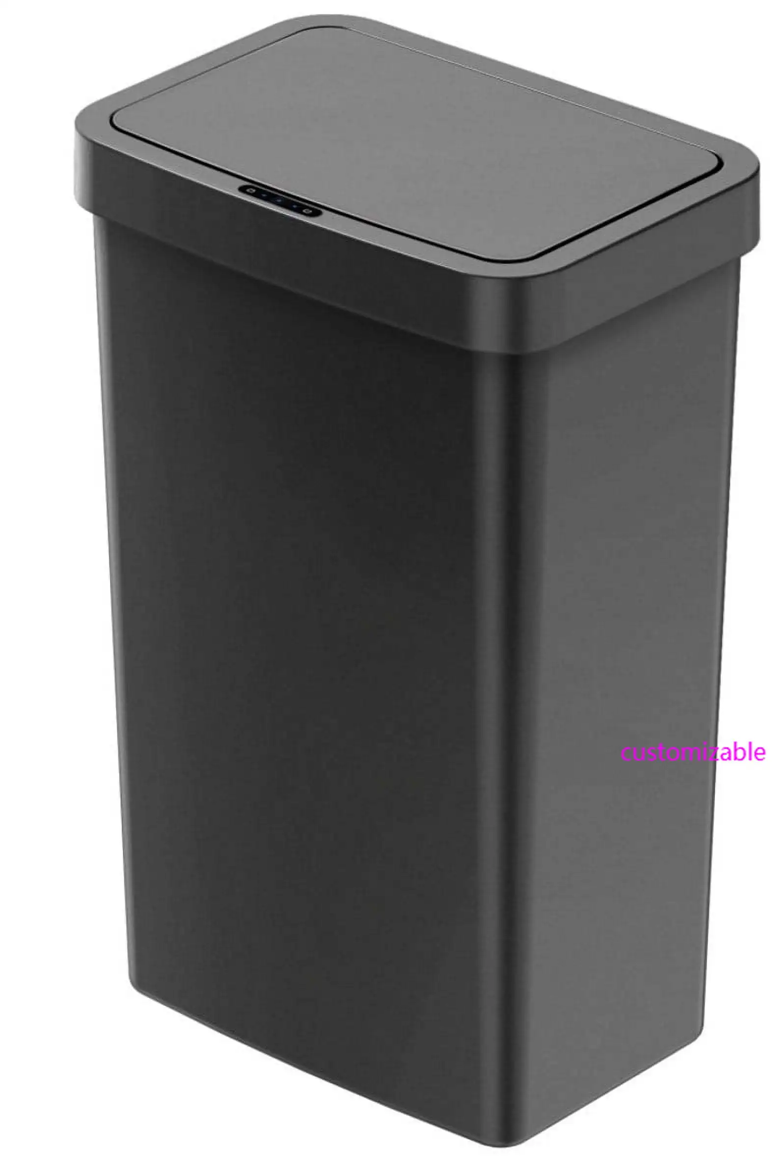 

13.2 Gallon Plastic Kitchen Motion Sensor Trash Can, Black