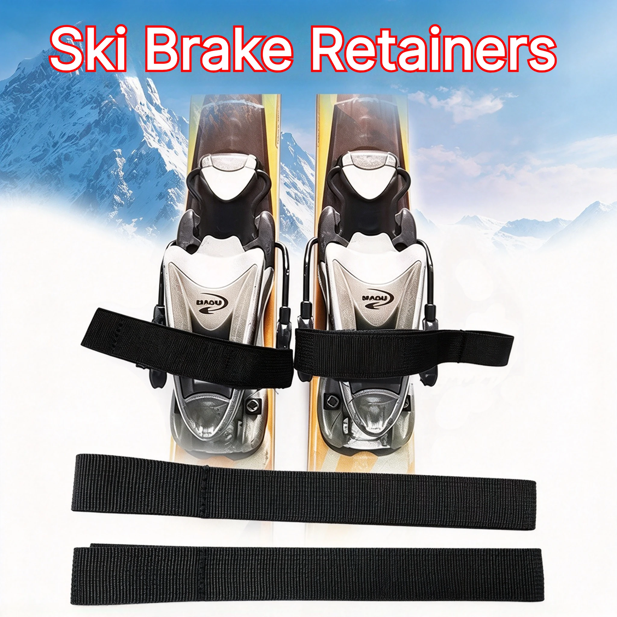 1/2/4/6 Pairs Ski Brake Retainers Ski Snowboard Maintenance Binding Strap Anti-Slip Holder Magic Tape for Waxing & Edge Tuning