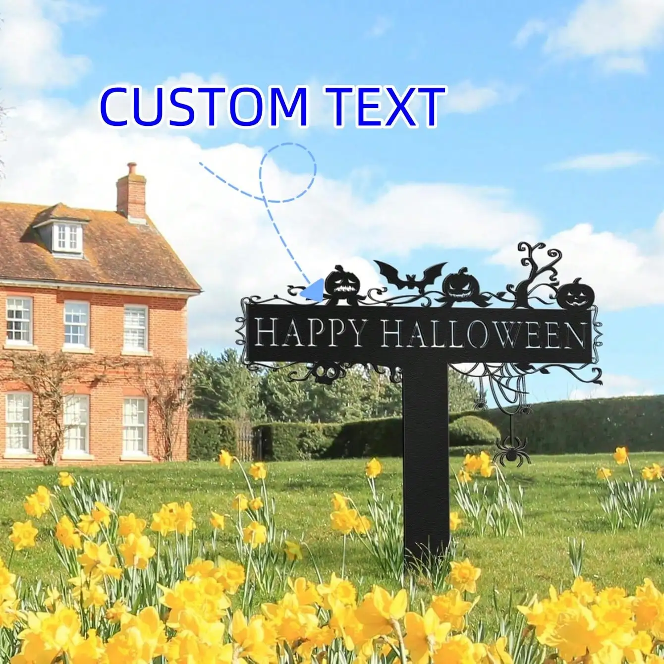 

Personalized Pumpkin Metal Sign Spooky Halloween Wall Decor