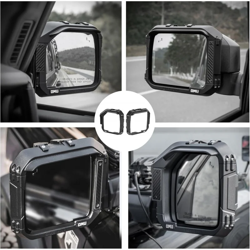 إطار درع المطر لمرآة الرؤية الخلفية من الألومنيوم LC4WD 4x4 مصمم خصيصًا لسلسلة OMU 2021-2024 فورد برونكو #6