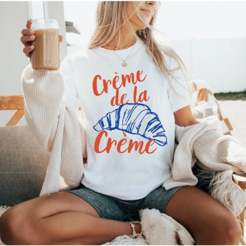 Croissant Shirt Le Croissant Croissant Gifts French Tshirt French Pastry Slow Mornings Brunch Tops Women Clothes