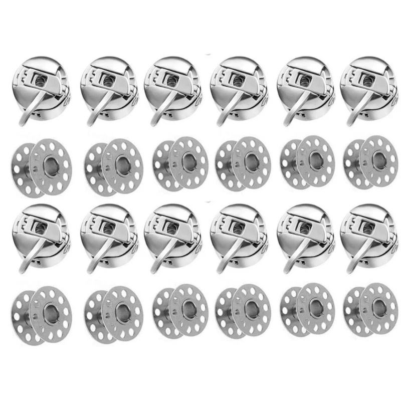 24Pieces Sewing Machine Bobbins Set Bobbin Case Metal Sewing Machine Accessories for Smooth Sewing Experience for Home