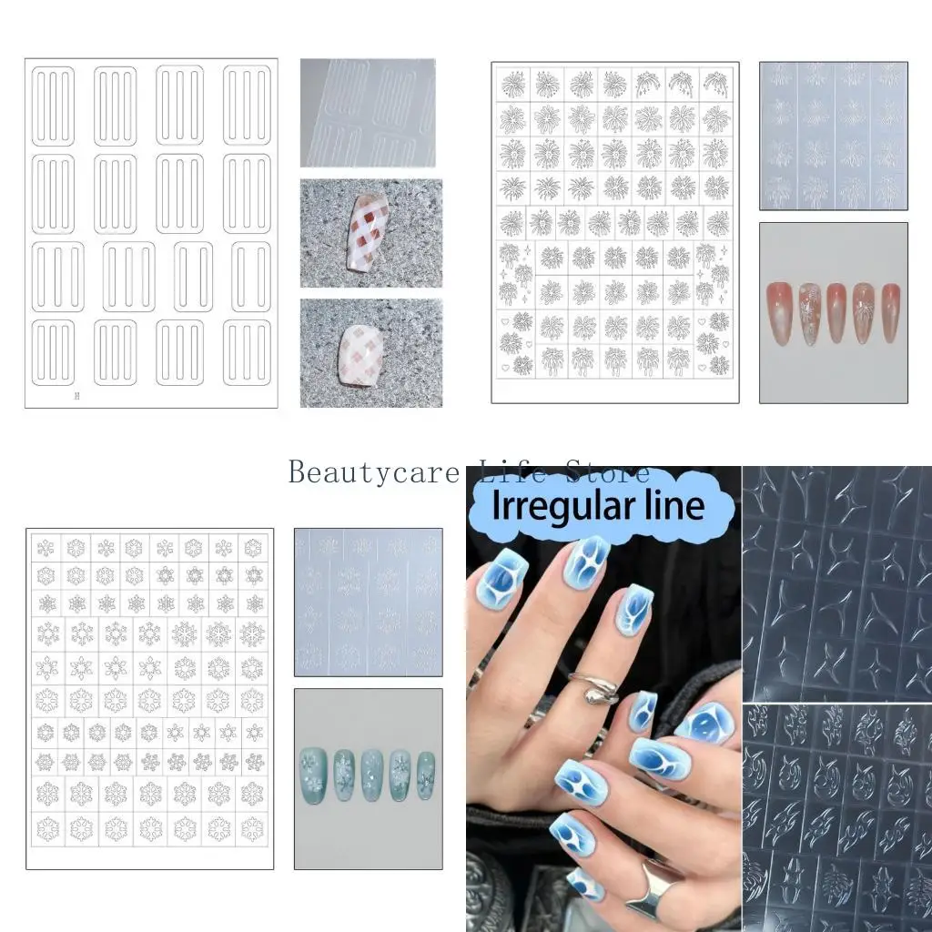 652C Simple Art Decals Stencils Decals French Tip Stickers Easy Application For Busy Women Long Wearing Colors