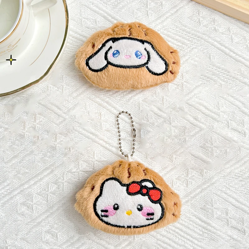 Taiyaki Sanrio Squeaking peluche ciondolo Cartoon Hello Kitty Kuromi Melody Doll portachiavi auto portachiavi zaino borsa Decor Kid Gift