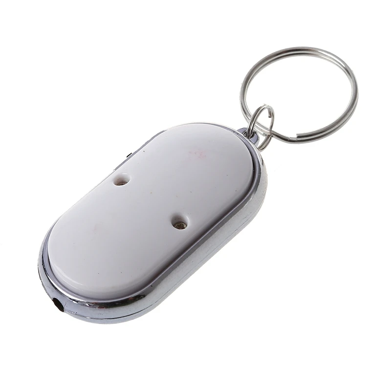 New-12Pcs Whistle Lost Key Finder Flashing Beeping Locator Remote Keychain LED Ring