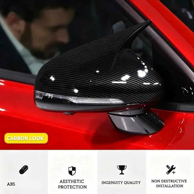 Turn-Signal Side Mirror Covers for 2018-2023 with Open Light Areas, Adhesive Attachment, and a Formed ABS Profile for Vehicle