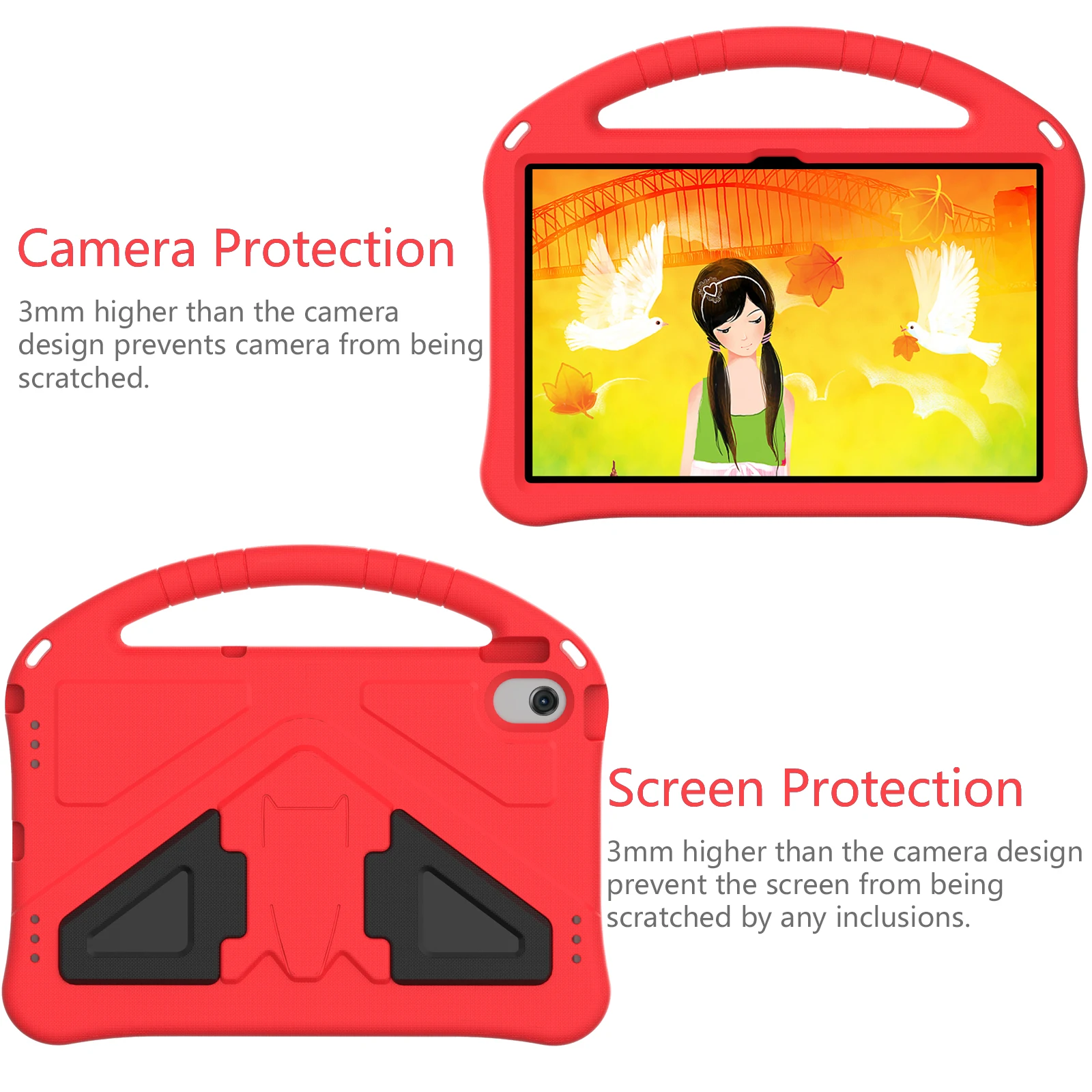 EVA Case For Huawei Honor Pad 20 10 9 X8b X8a X9a X9 X8 Pro X7 MatePad SE 11 10.4 Pro 12.6 10.8 Hand Holder Kids Kickstand Cover