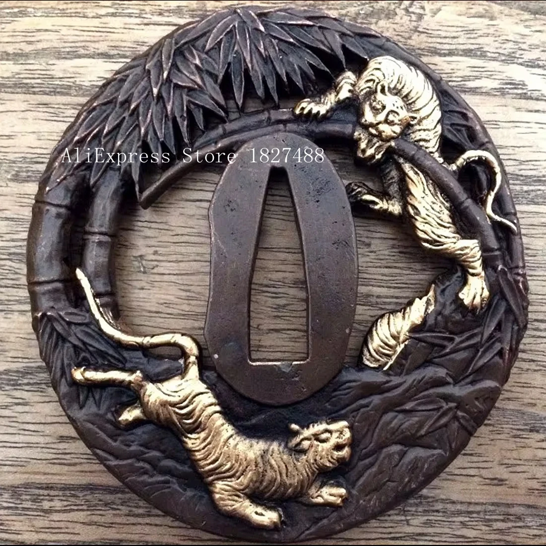 Tiger Tsuba Brass G… - image