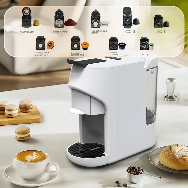 

Intelligent Library China 11-in-1 Multi-Capsule Coffee Maker Electric Semi-Auto Cafeteria For Home & Hotel Use Durable PP Housin
