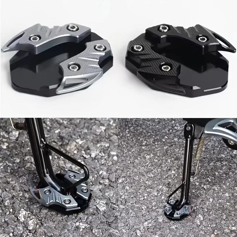 Motorcycle Side Support Foot Pad with Textured Surface, Motorcycle Side Support Foot Pad Extension Plate