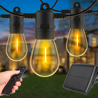 15M Solar Light String S14 Outdoor LED Garland Light E12 Shatterproof Garden Patio Wedding Backyard Decoration IP65 Plastics