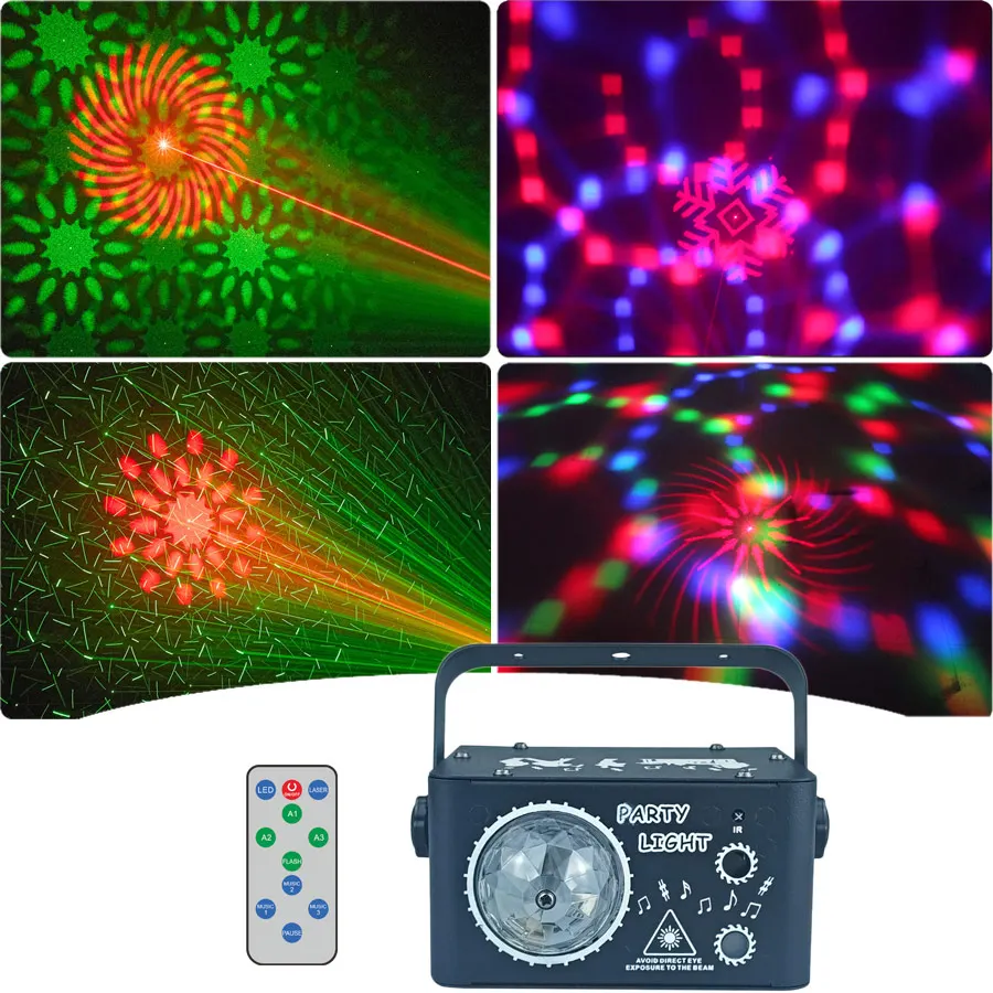 2 In 1 LED Magic Ball Party Light Disco Laser Projector 60 Patterns Birthday Bar DJ KTV Disco Decoration Stage Effect Lamp G52D4