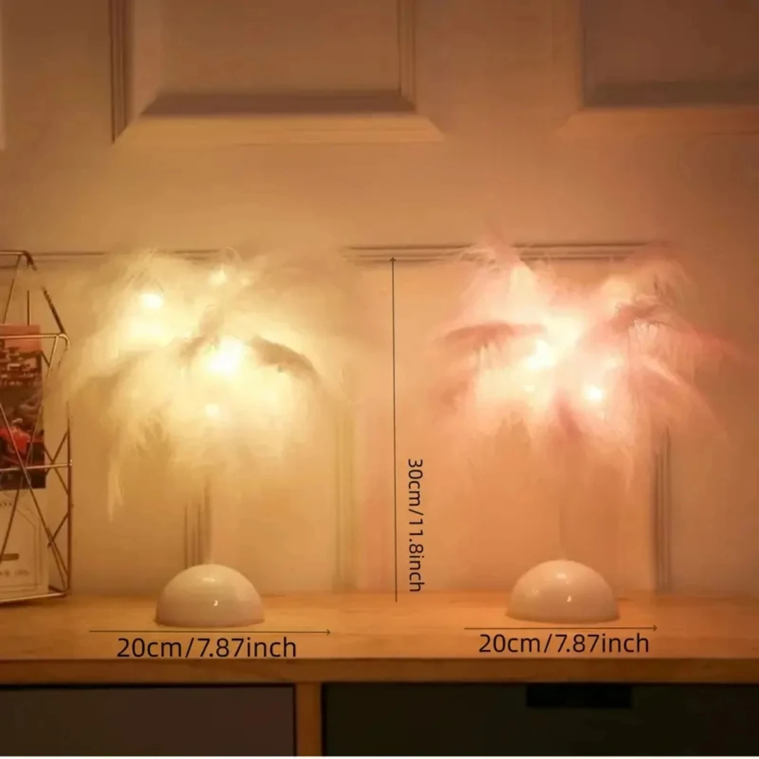 Beautiful Feather Table Lamp - Romantic Indoor Decorative Light for Room Night Lighting - Perfect Birthday Gift Idea - 1PC