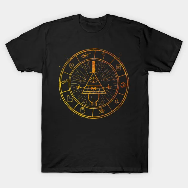 

The Bill Cipher Wheel Graphic Printed T-Shirt. Summer Cotton O-Neck Short Sleeve Mens T Shirt New S-3XL