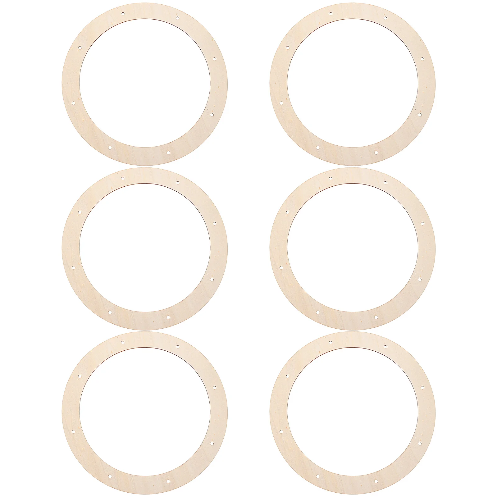 6 Pcs Wreath Frame Simple Creation Ring Garland Christmas Form Rack Wood Bedroom Wall Decor Forms Crafts