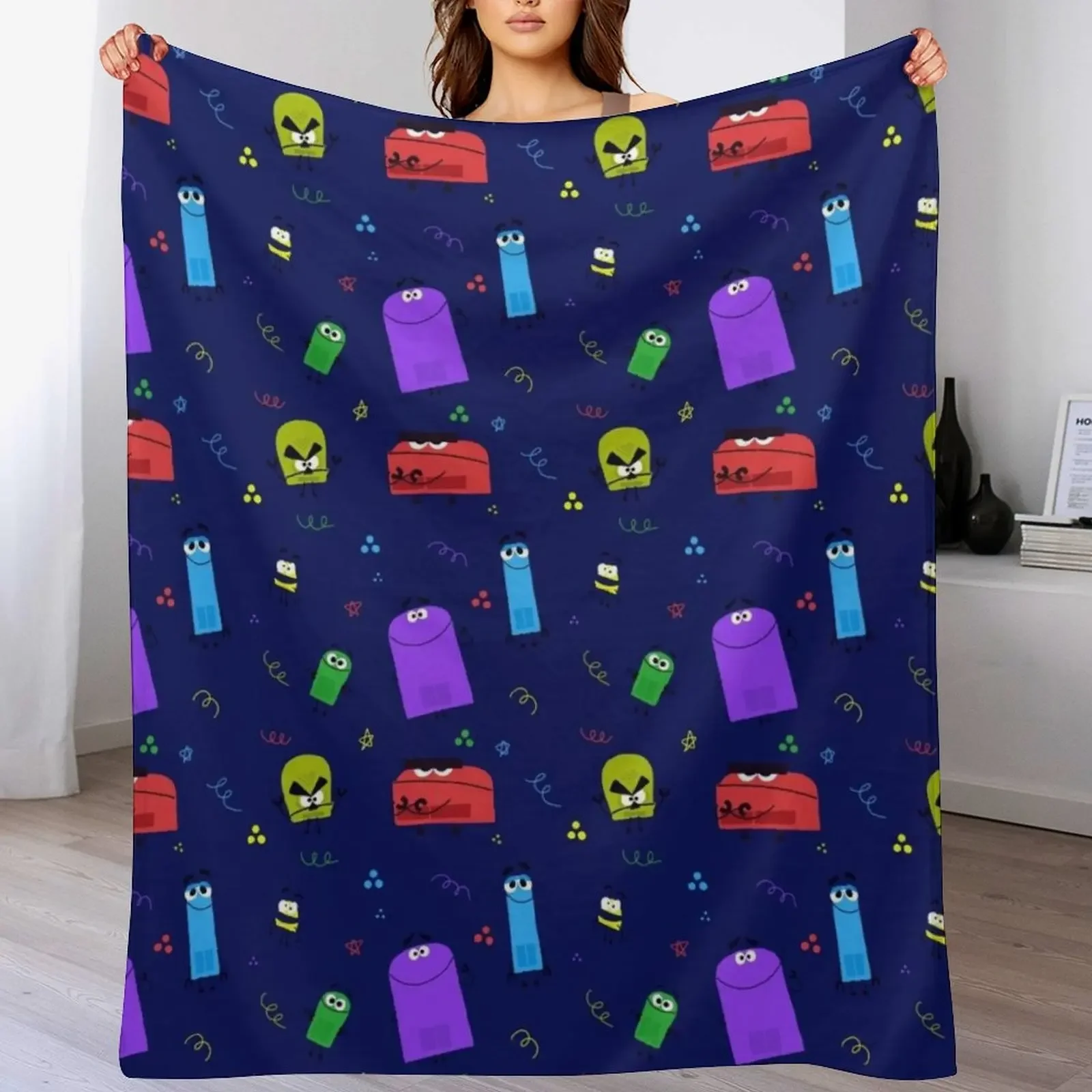 

Storybots- netflix pattern Throw Blanket wednesday Decorative Throw Loose valentine gift ideas Blankets