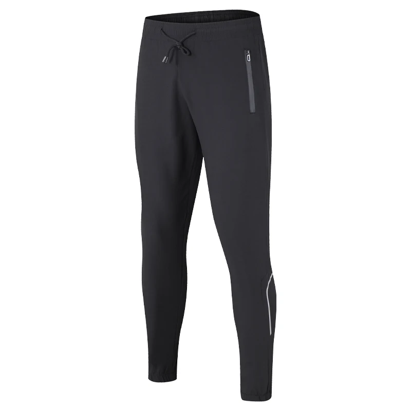 Men Gym Running Long Pants Breathable Jogging Running Casual Sweatpants Quick Drying Zip Pocke Training Sport Trousers