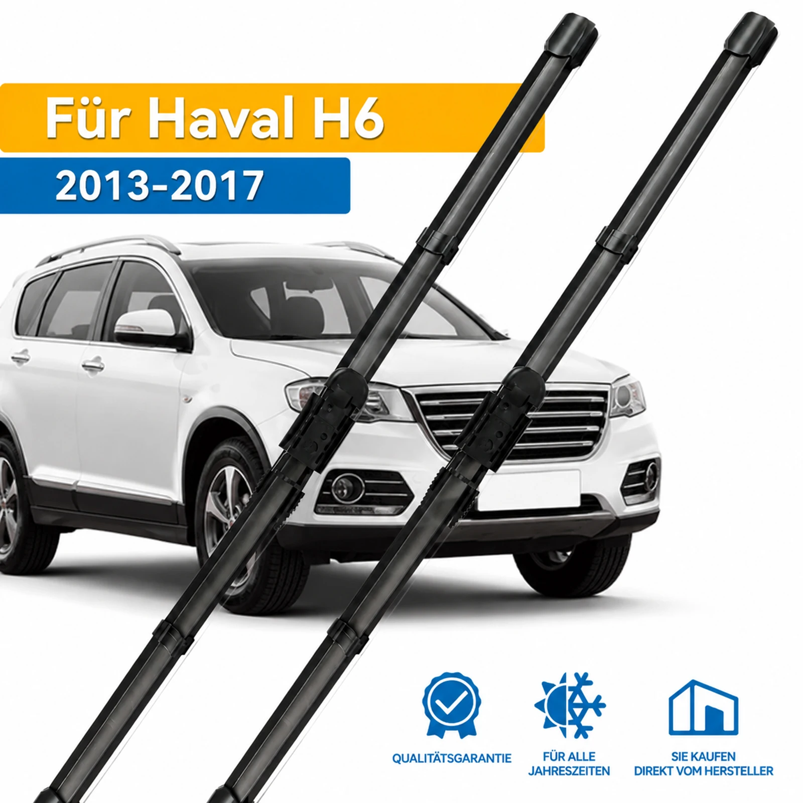 2 Stück Scheibenwischerblätter für die vordere Windschutzscheibe, Regenwischer für Hyundai Bayon 2021 2022 2023 2024 2025 2026 2027, Beifahrer- und Fahrerseite